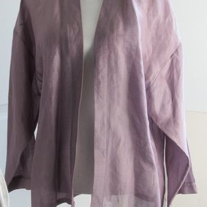 Eileen Fisher Lavender Silk & Linen Jacket S